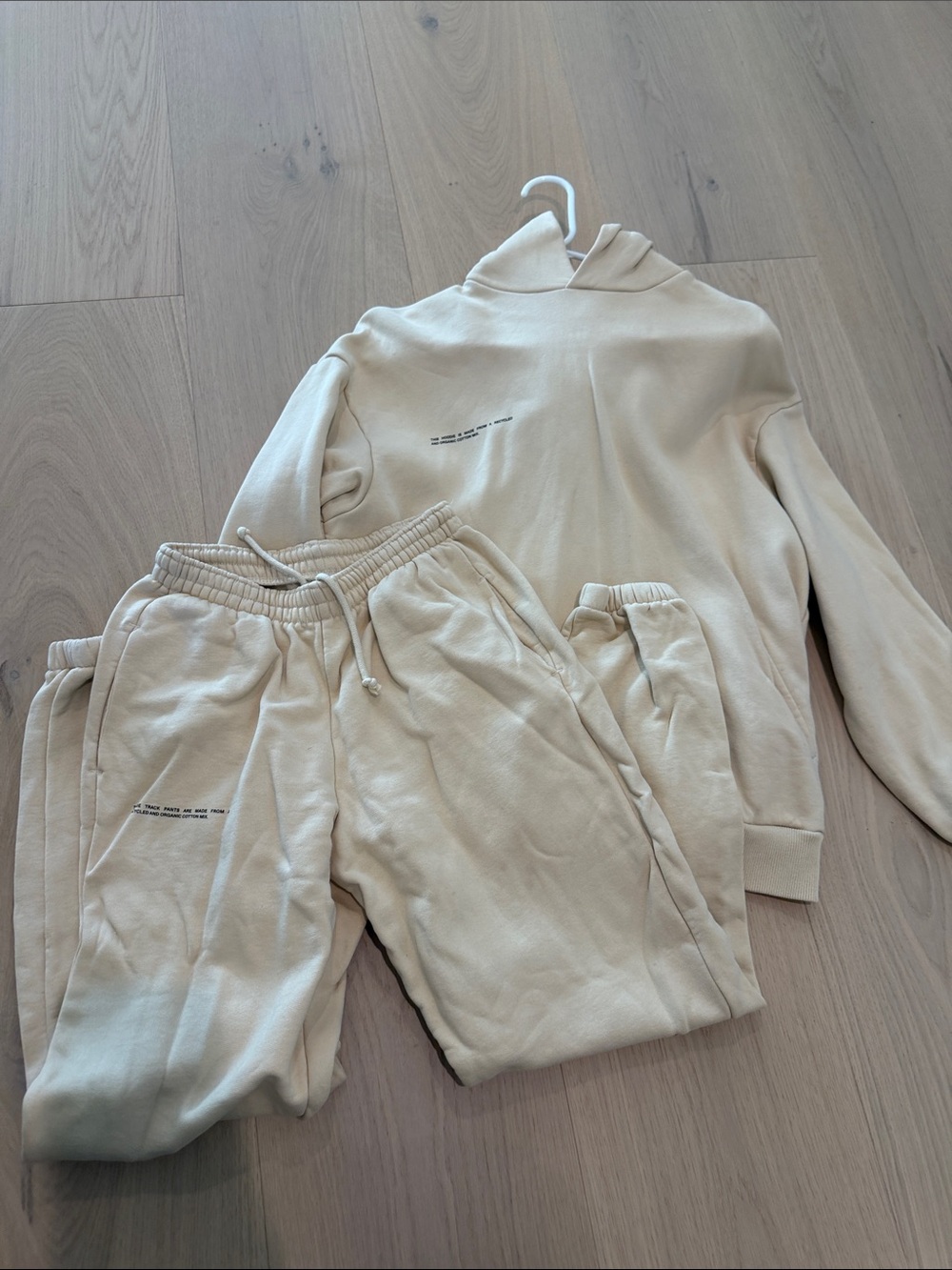 Pangaia Cream Drawstring Sweatpants & Hoodie